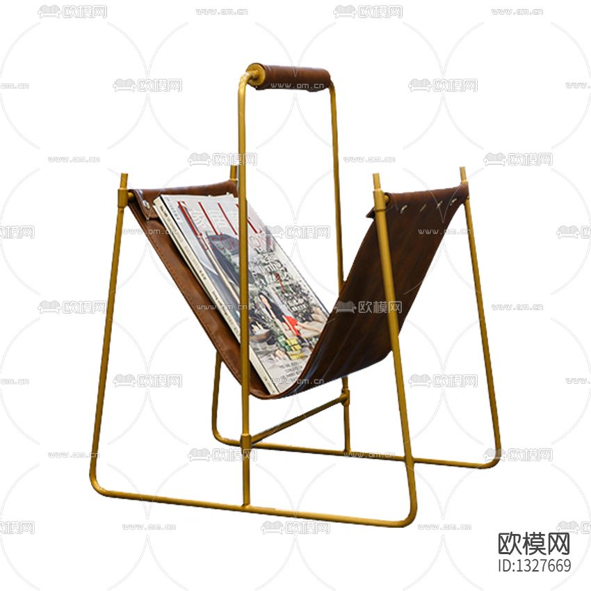 美式简约金属皮革书架下载