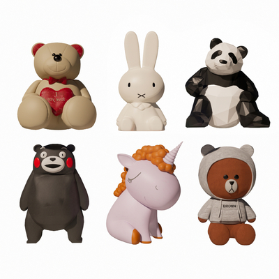  现代公仔玩具su模型 