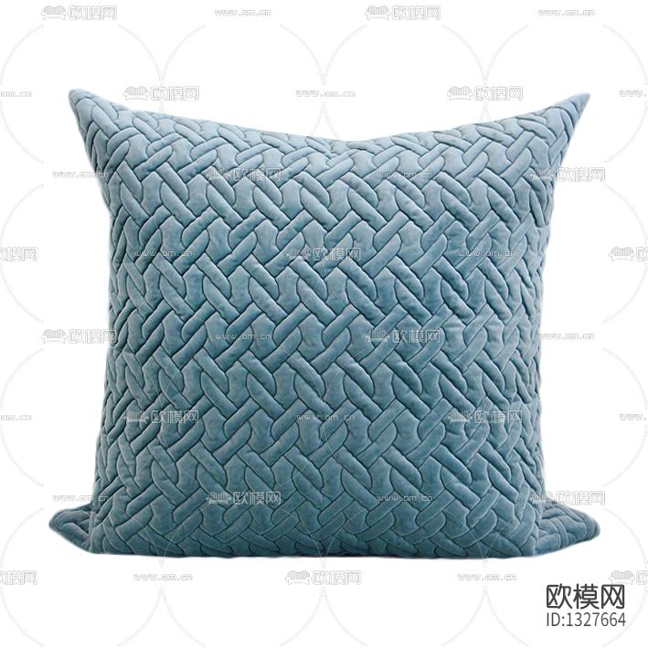 现代天蓝色绗缝面料几何图案抱枕下载