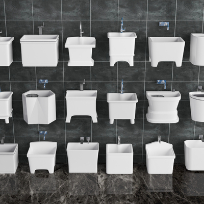  现代拖把池su模型 