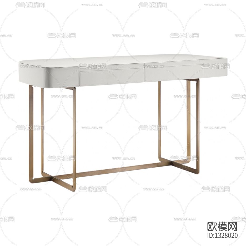 现代轻奢实木金属书桌下载