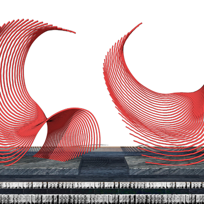 现代流线异形雕塑景观小品su模型