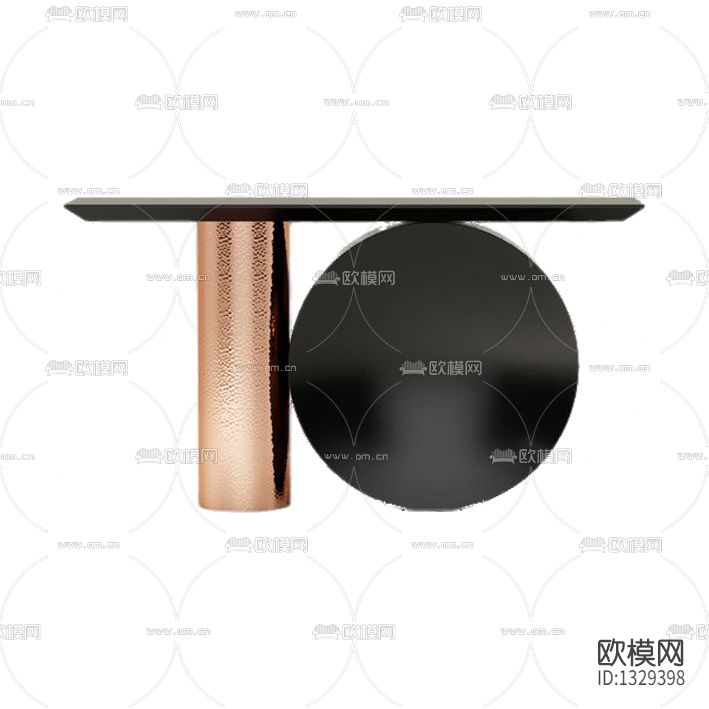 现代轻奢金属实木边几下载