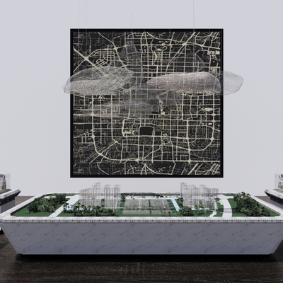  现代售楼沙盘su模型 