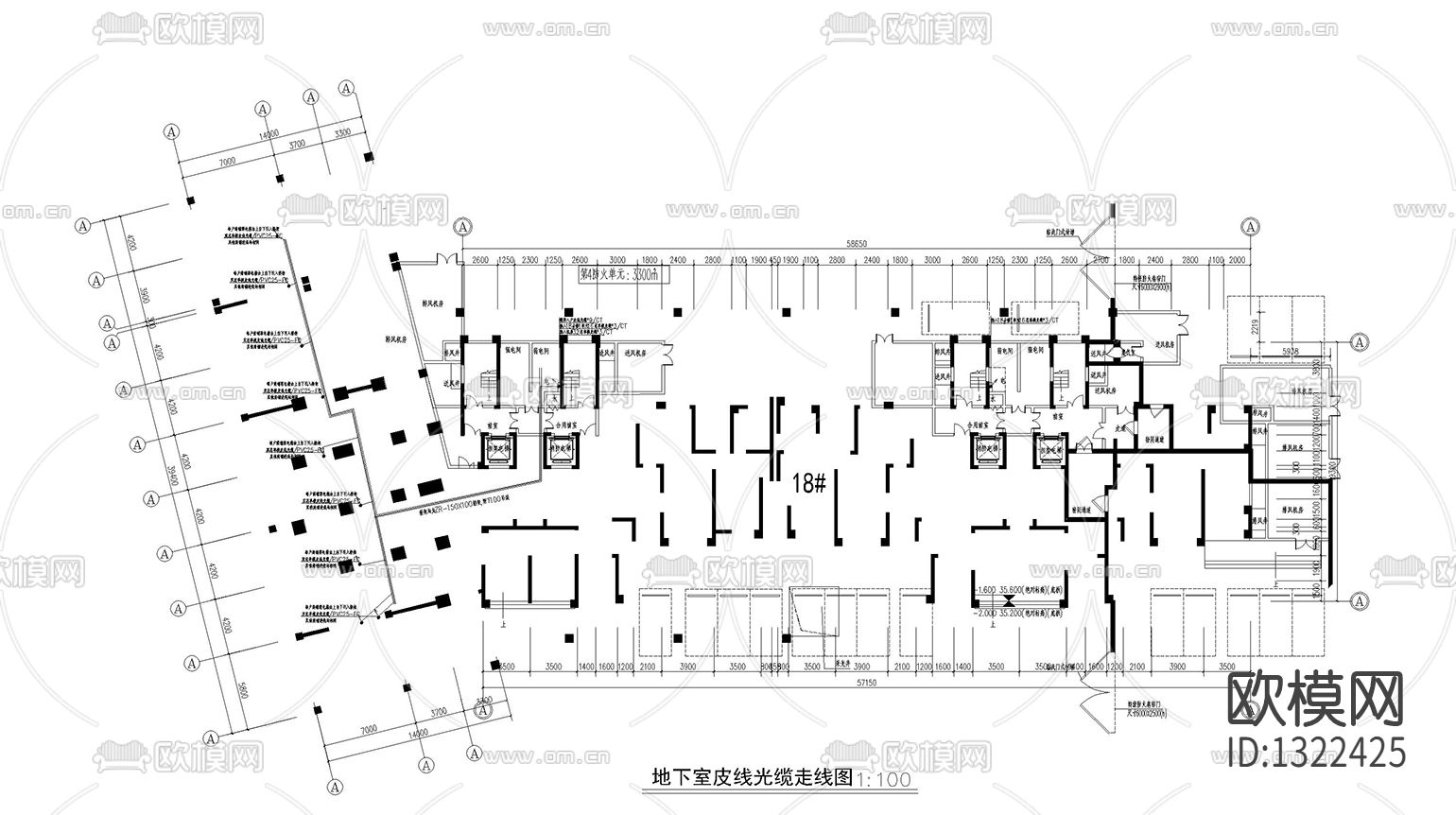 三网合一FTTH工程cad施工图下载（渲染图1）