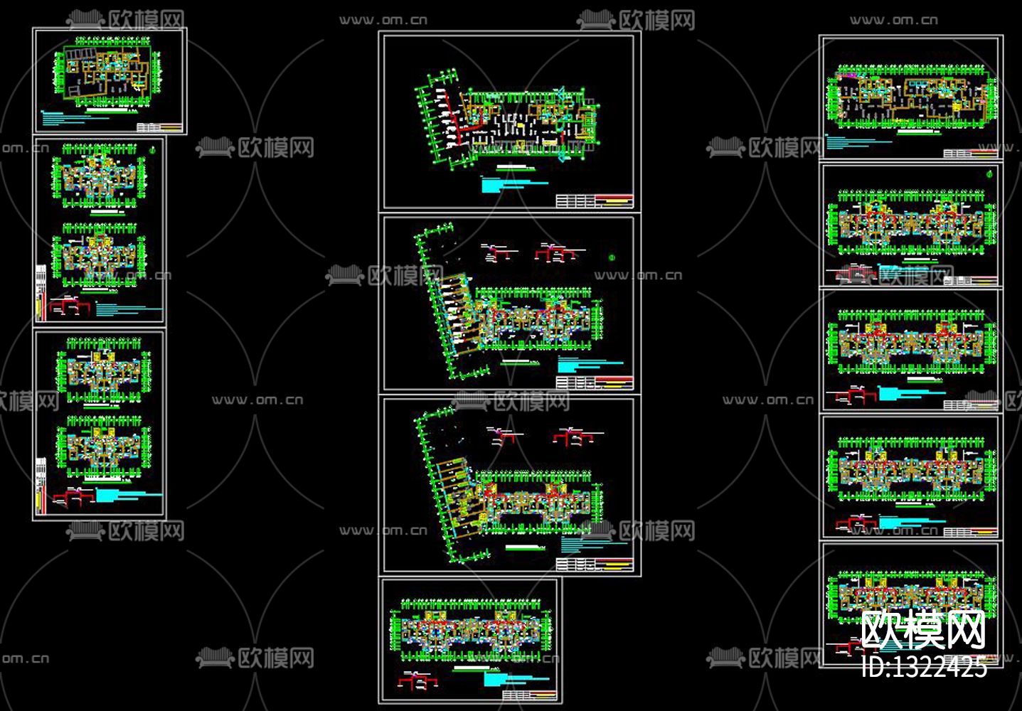 三网合一FTTH工程cad施工图下载（渲染图7）