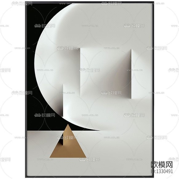 现代轻奢创意几何装饰画下载