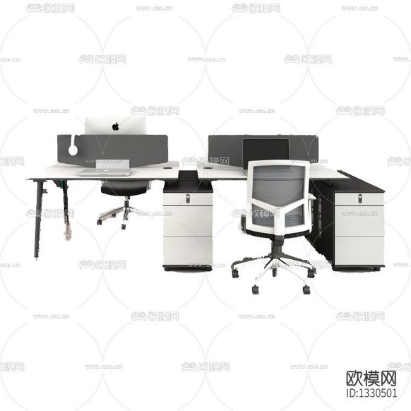 现代简约实木金属办公桌下载