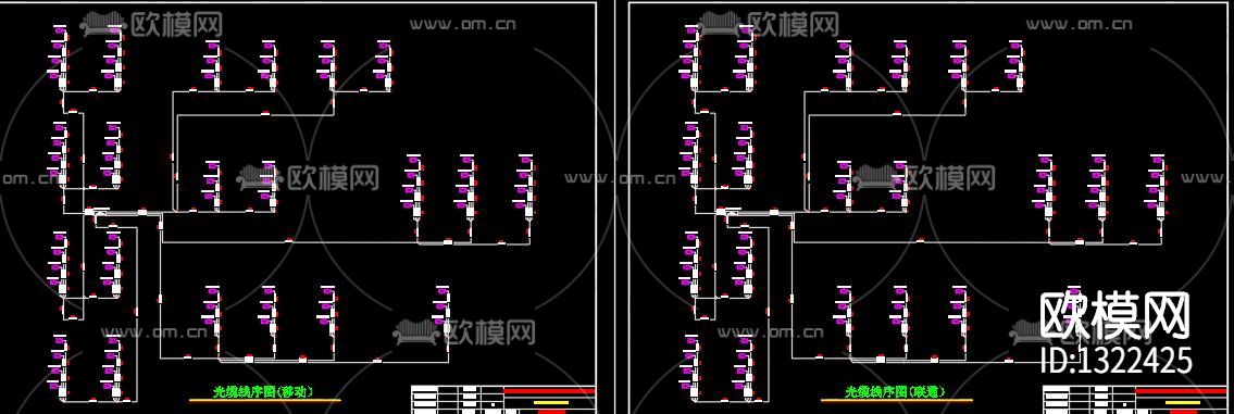 三网合一FTTH工程cad施工图下载（渲染图8）