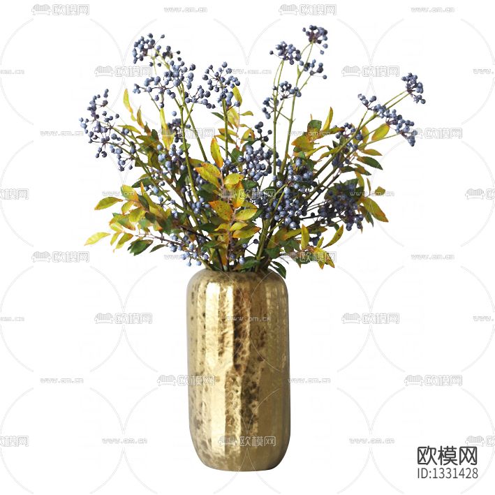 现代轻奢金属花瓶摆放花艺