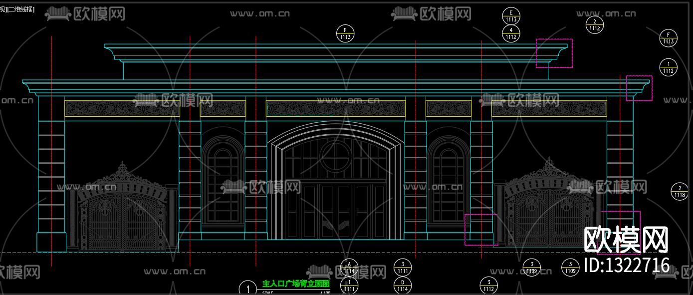 欧式大门入口节点大样下载（渲染图6）