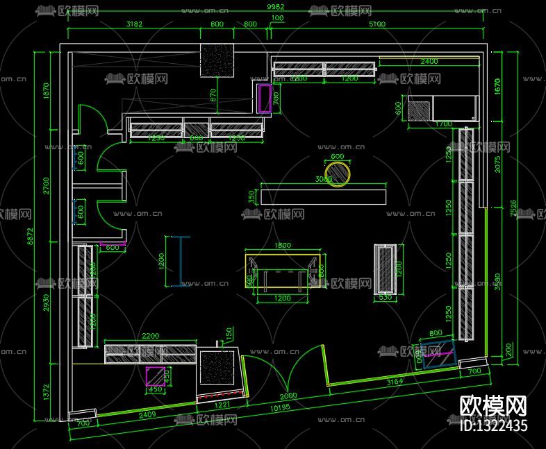 服装店cad施工图下载（渲染图6）
