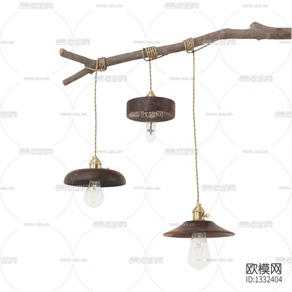 北欧简约原木原始吊灯下载