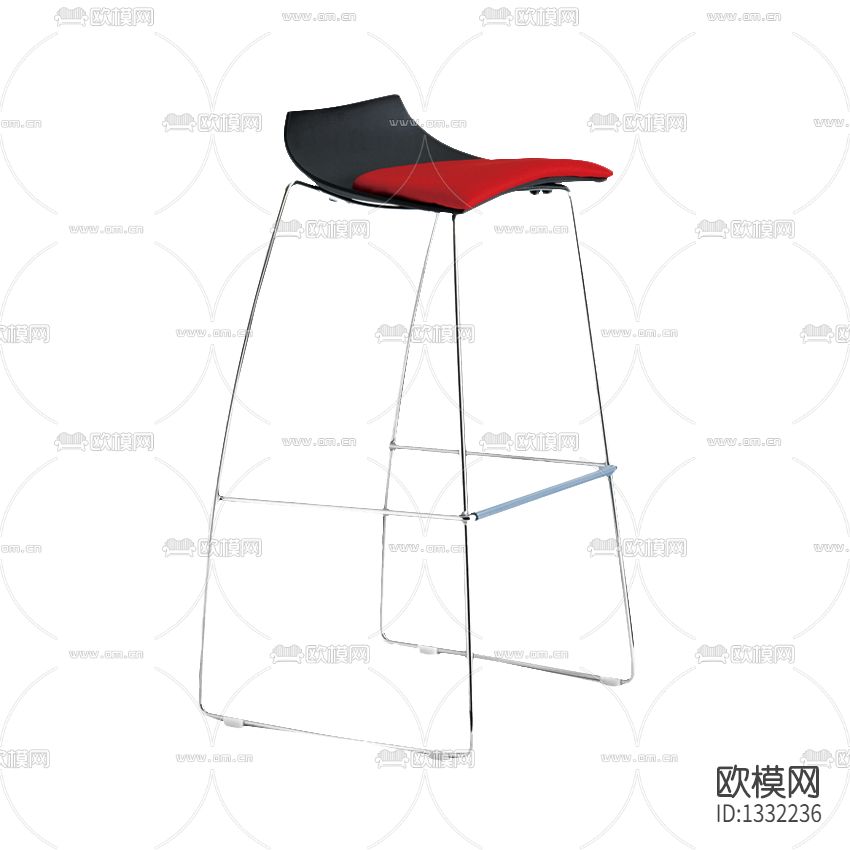 现代极简金属布艺吧椅