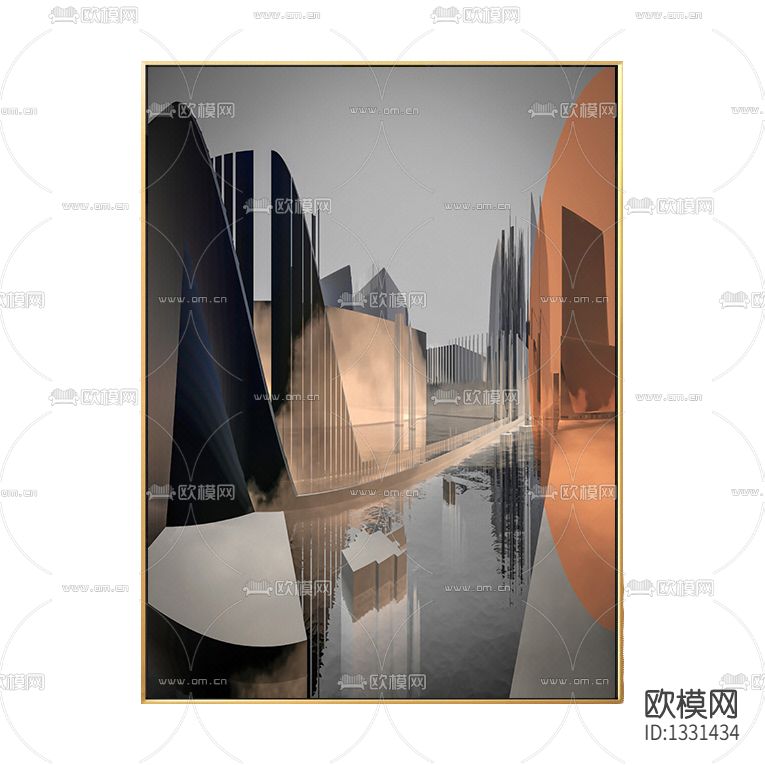 现代轻奢抽象装饰画下载