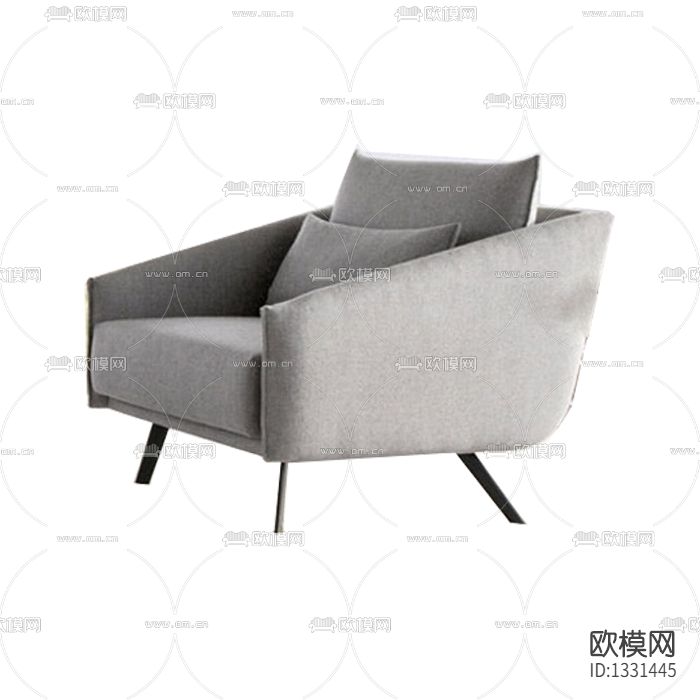 现代简约布艺休闲单人沙发下载