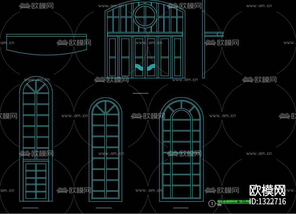欧式大门入口节点大样下载（渲染图9）