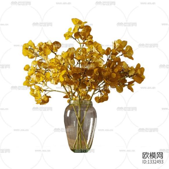现代简约玻璃花瓶摆放花艺下载