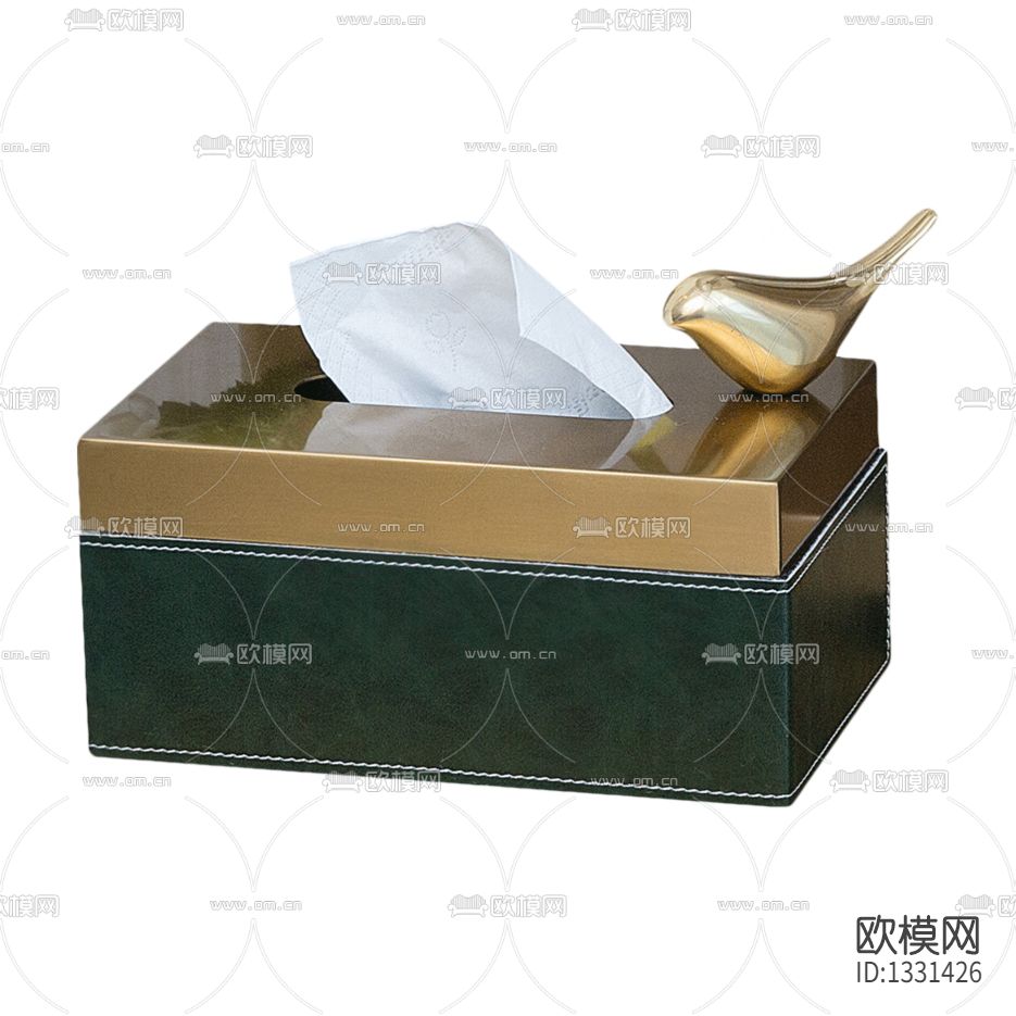 现代轻奢皮革金属纸巾盒