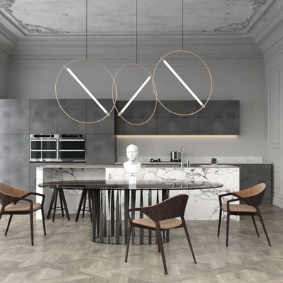 现代厨房餐厅su模型