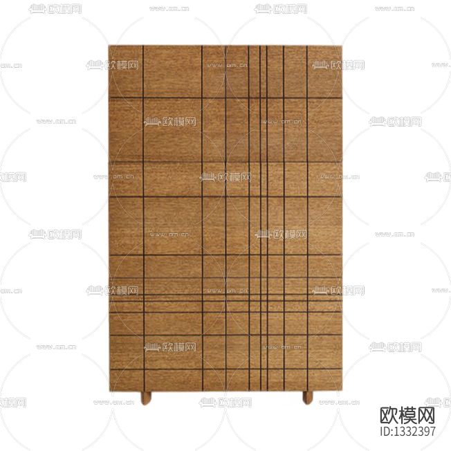 北欧极简线条实木储物柜