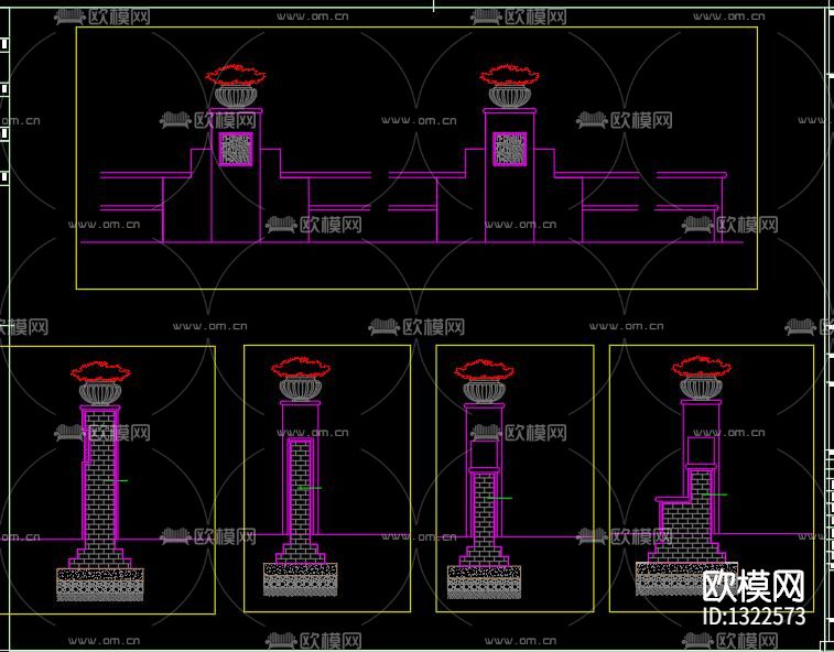 售楼处屋顶花园cad施工图下载（渲染图2）