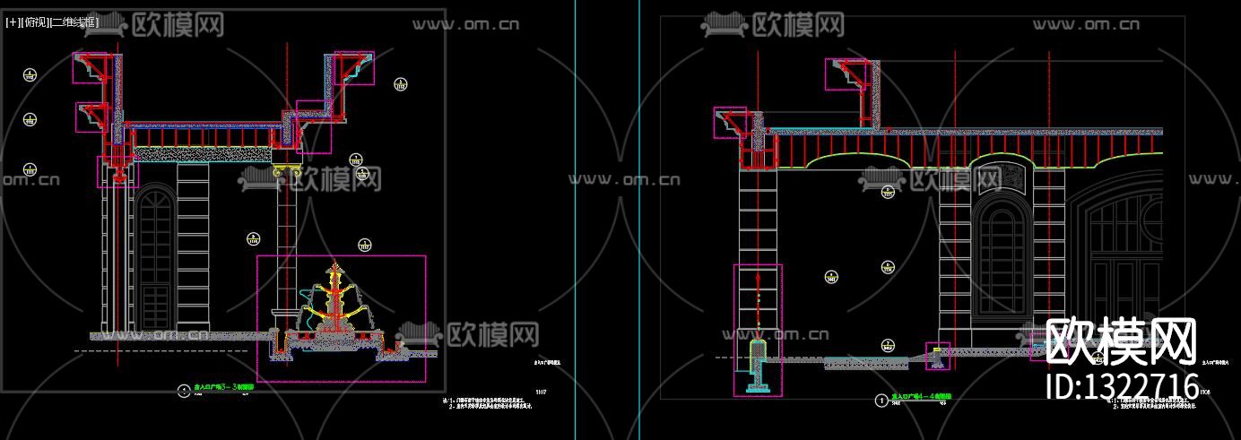 欧式大门入口节点大样下载（渲染图4）