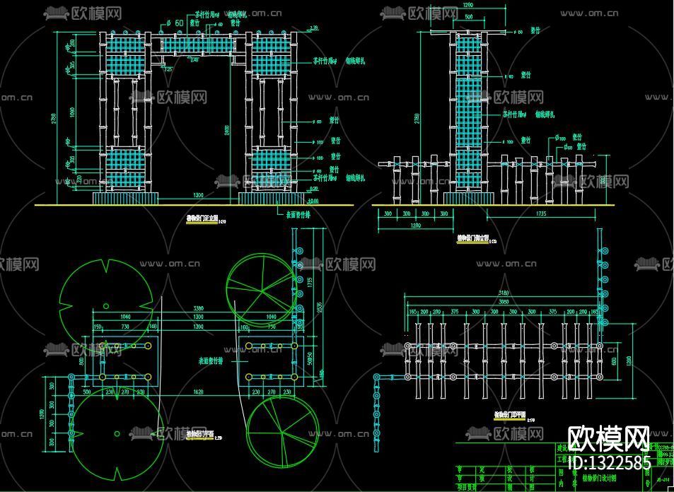 竹牌坊节点大样下载（渲染图4）