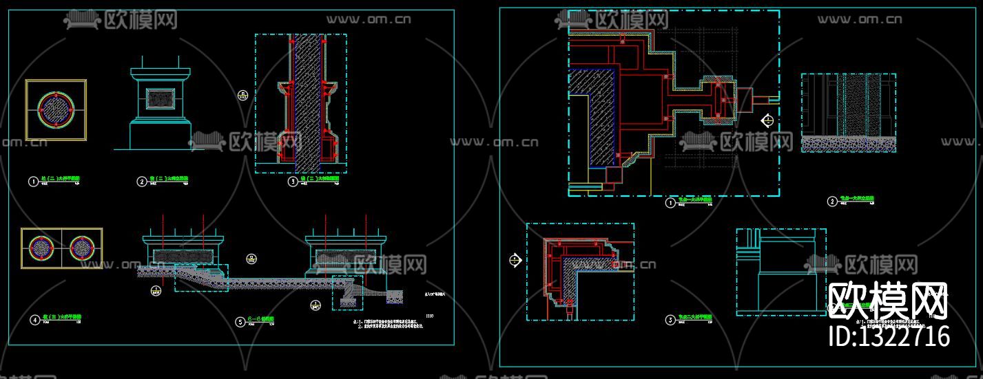 欧式大门入口节点大样下载（渲染图7）