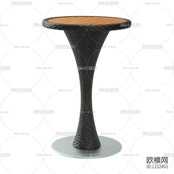 北欧简约藤编圆形边几下载