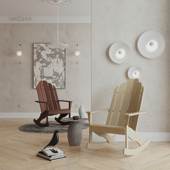 北欧原木摇椅3d模型