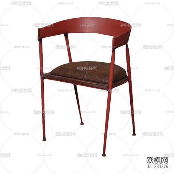 美式复古铁艺皮革餐椅下载