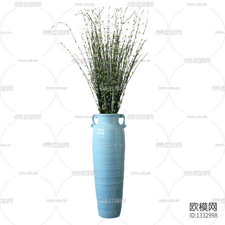 新中式简约陶瓷花瓶摆放绿植下载