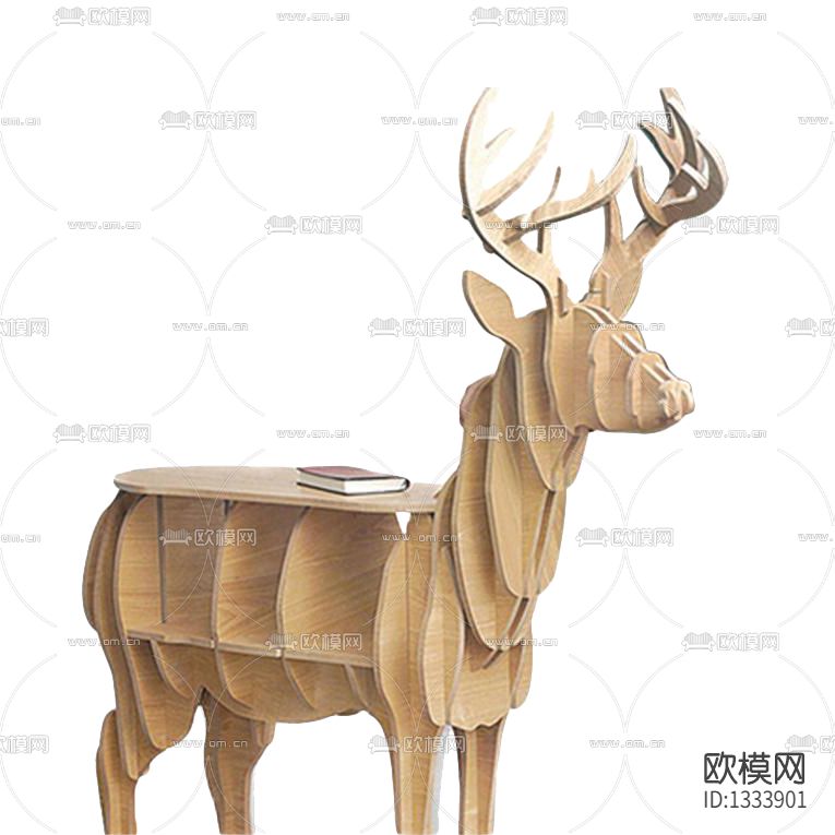 北欧简约实木仿驯鹿书架下载