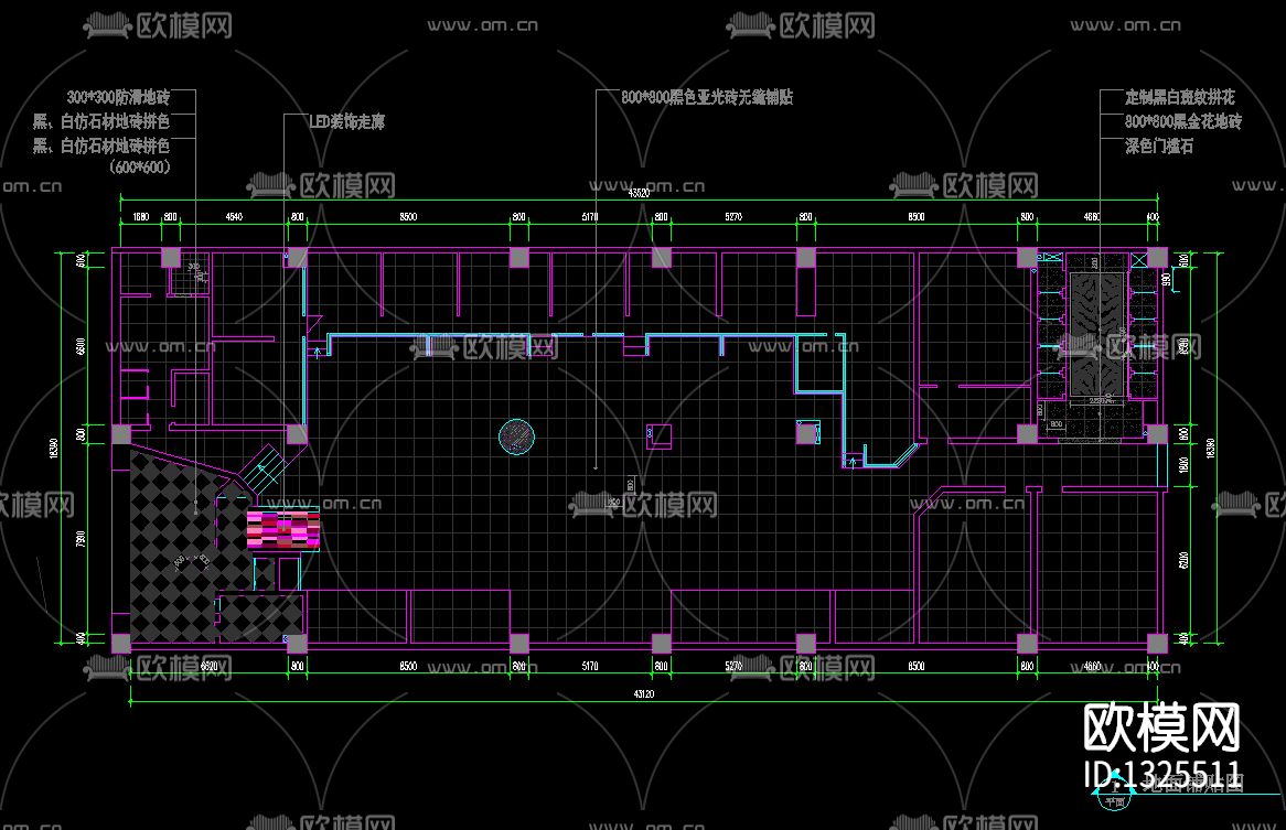 酒吧cad施工图下载（渲染图3）