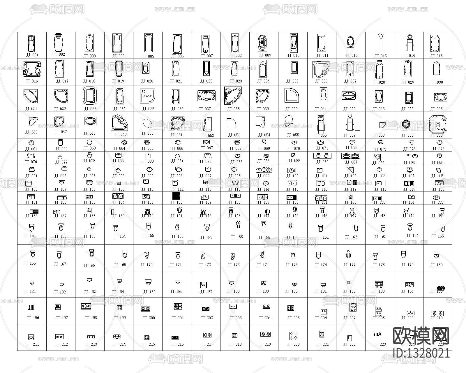 现代卫浴用品cad图库下载（渲染图1）