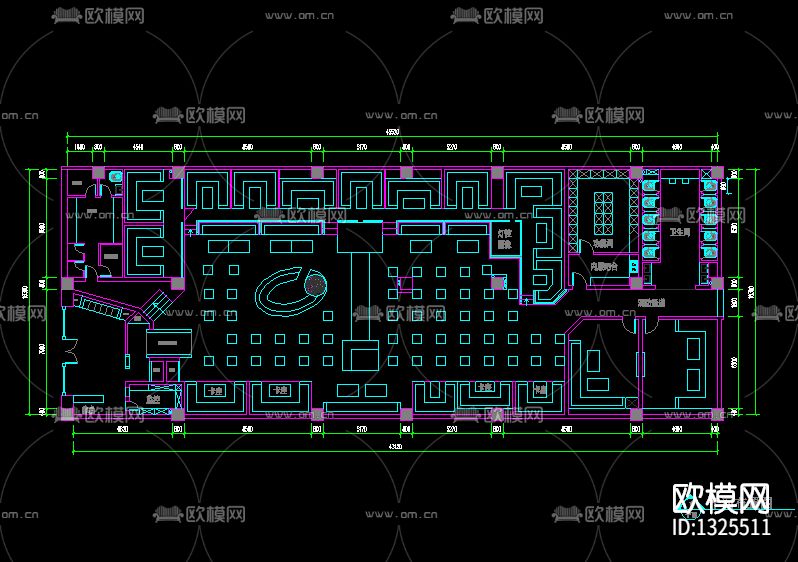 酒吧cad施工图下载（渲染图2）