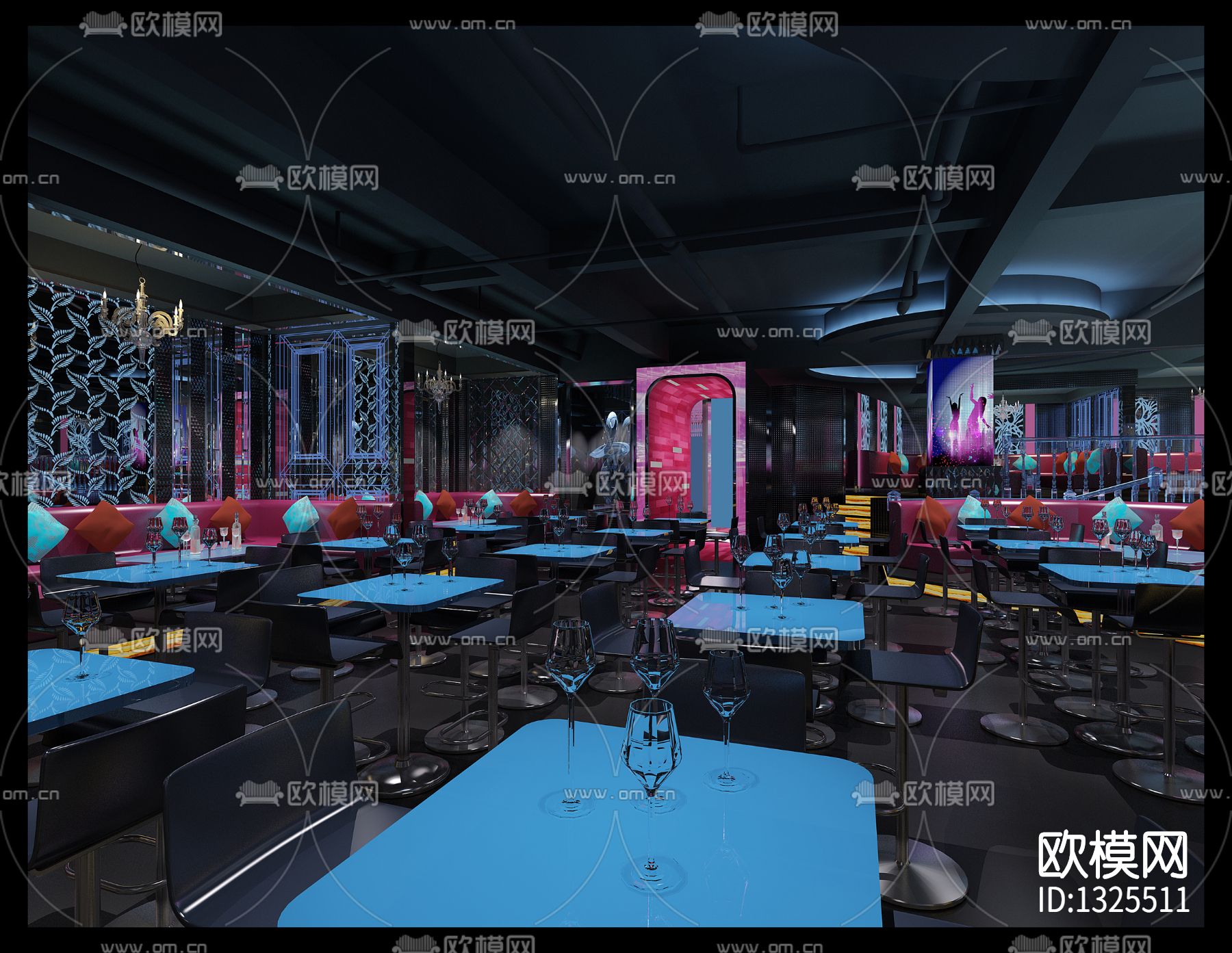 酒吧cad施工图下载（渲染图6）