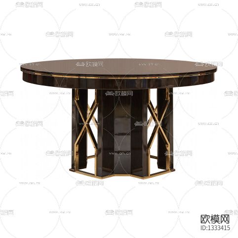 美式轻奢圆形餐桌下载