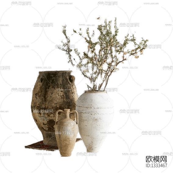 北欧土陶花瓶绿植盆栽下载