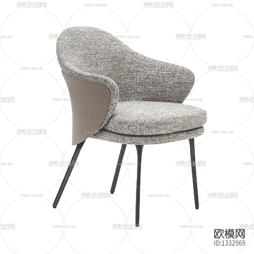 现代简约布艺皮革餐椅下载