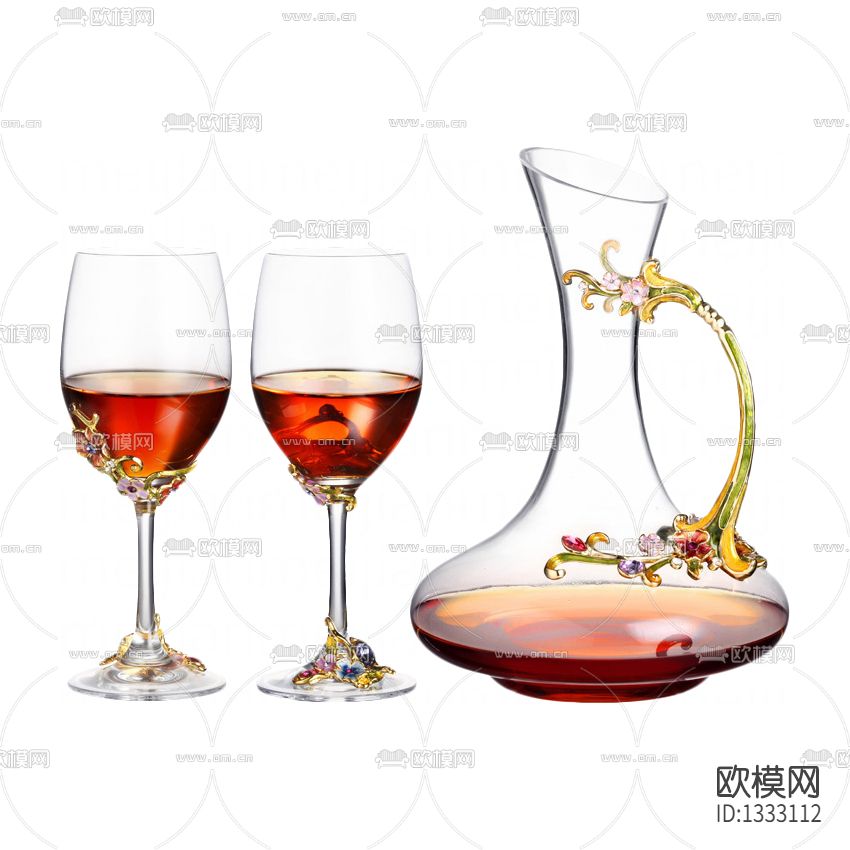 现代简约玻璃分酒器高脚杯下载