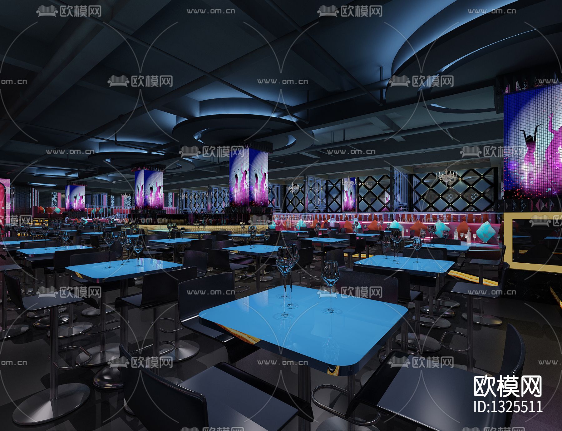 酒吧cad施工图下载（渲染图8）