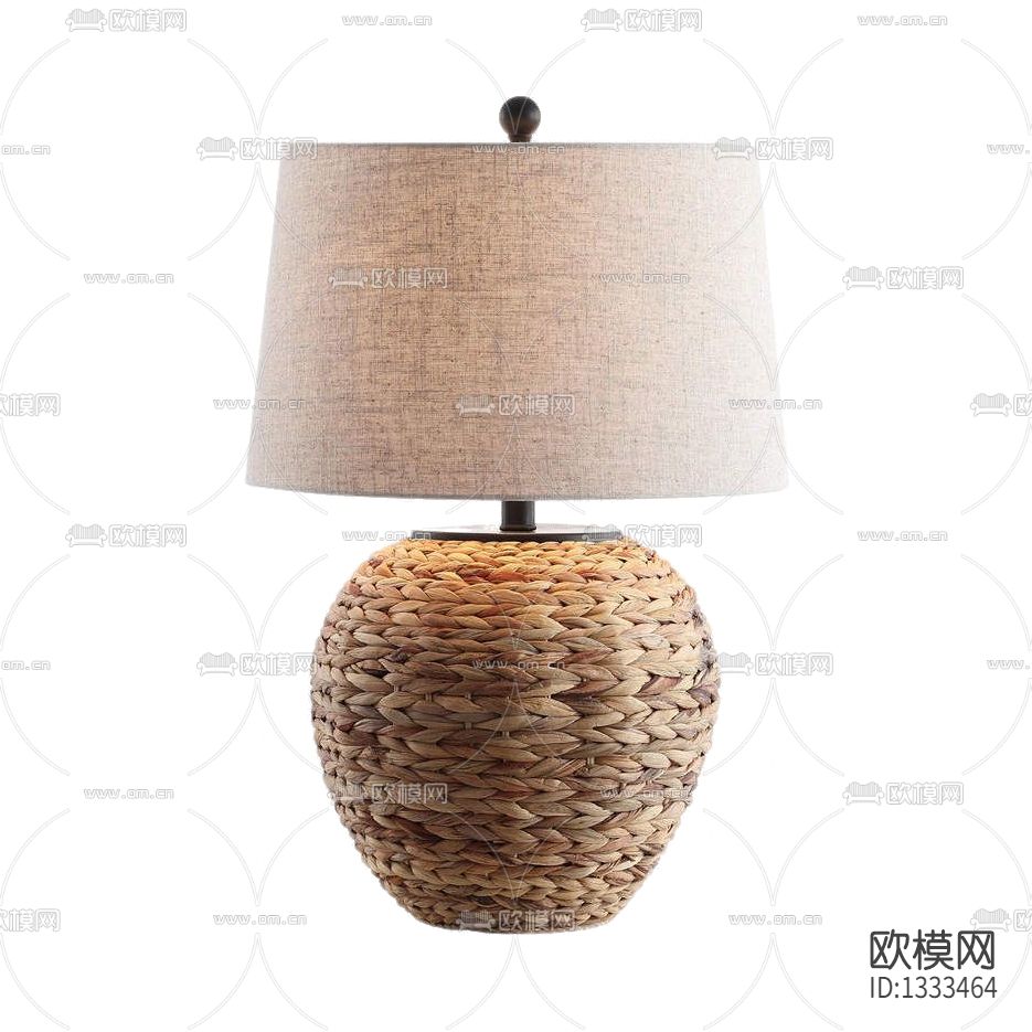 北欧简约草编台灯下载