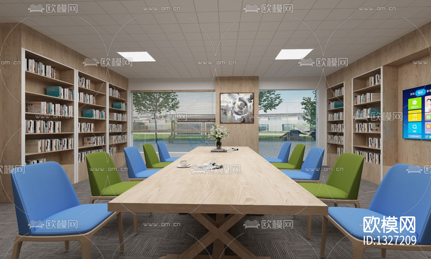 社区活动中心cad施工图下载（渲染图4）