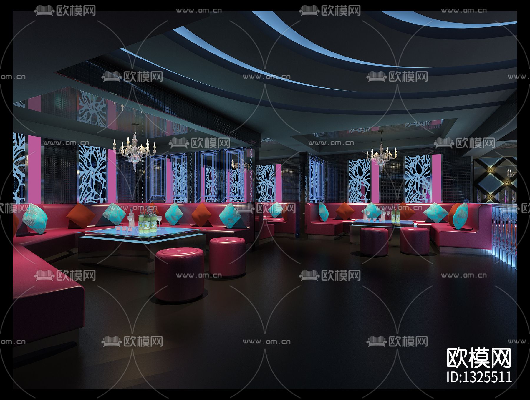 酒吧cad施工图下载（渲染图7）