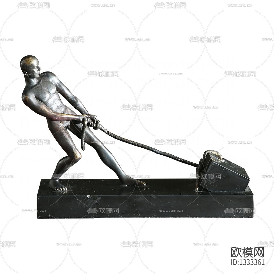 现代金属拉绳运动人物雕塑摆件
