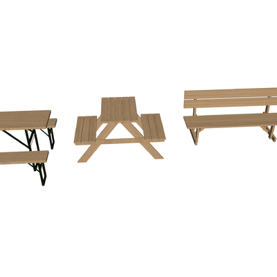  现代户外长椅su模型 