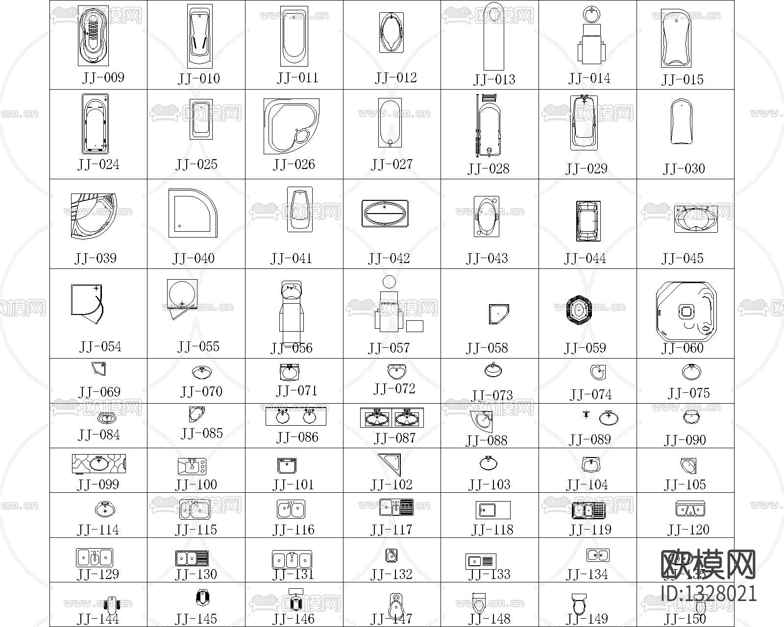 现代卫浴用品cad图库下载（渲染图3）