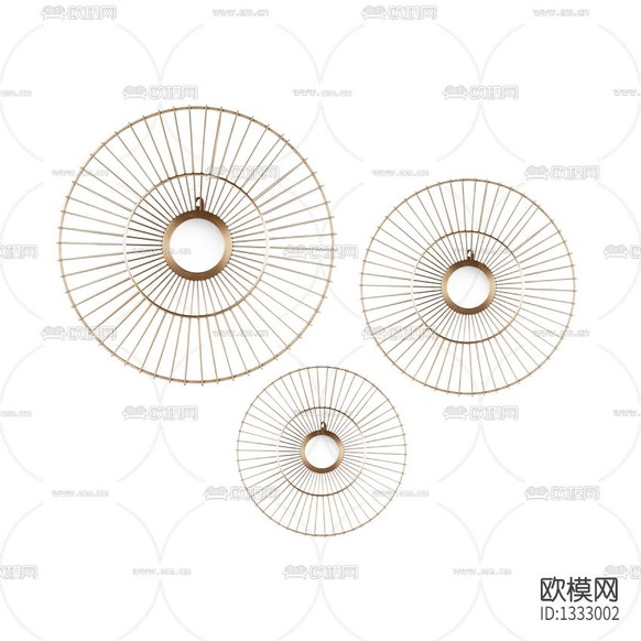 现代轻奢金属圆形壁饰下载